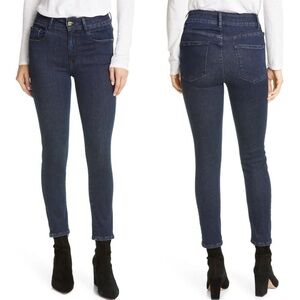 Frame Womens Le One Navy Denim Dark Wash Mid Rise Skinny Jeans